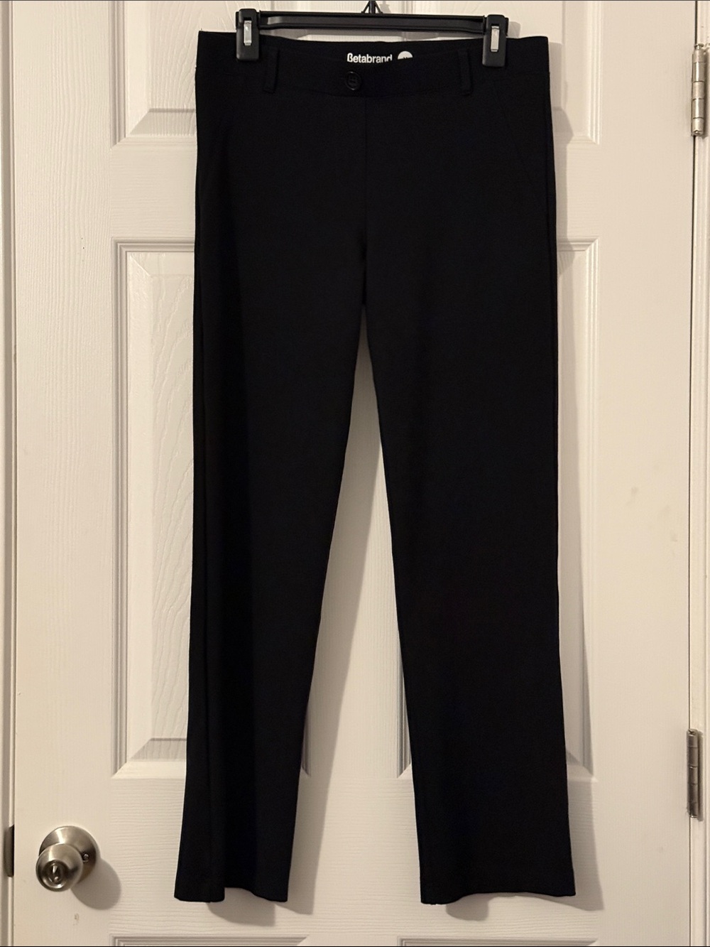 Betabrand Black Straight-Leg Women's Trousers